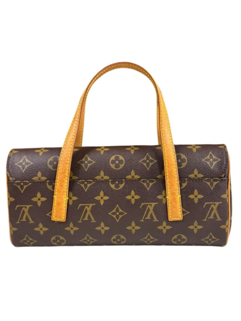 Louis Vuitton Sonatine Monogram Handbag Canvas Brown Vintage